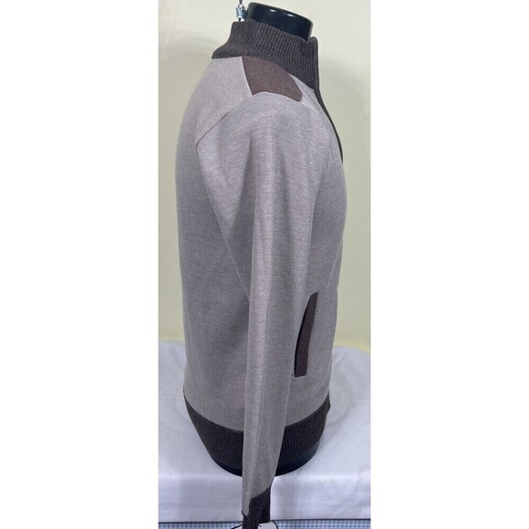 Marx & Dutch Collection Men's Zip Front Cardigan Sweater Tan Brown Size Small - Picture 8 of 11